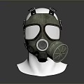Protective Military Weapon Gas Mask With Green Filter Canister And Clear View Lens