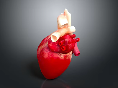 Detailed 3D Anatomical Model of Human Chest Organ Heart with Blood Vessels Structure 3d model