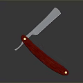 Classic Straight Razor With Red Handle And Silver Blade Essential Daily Living Tool