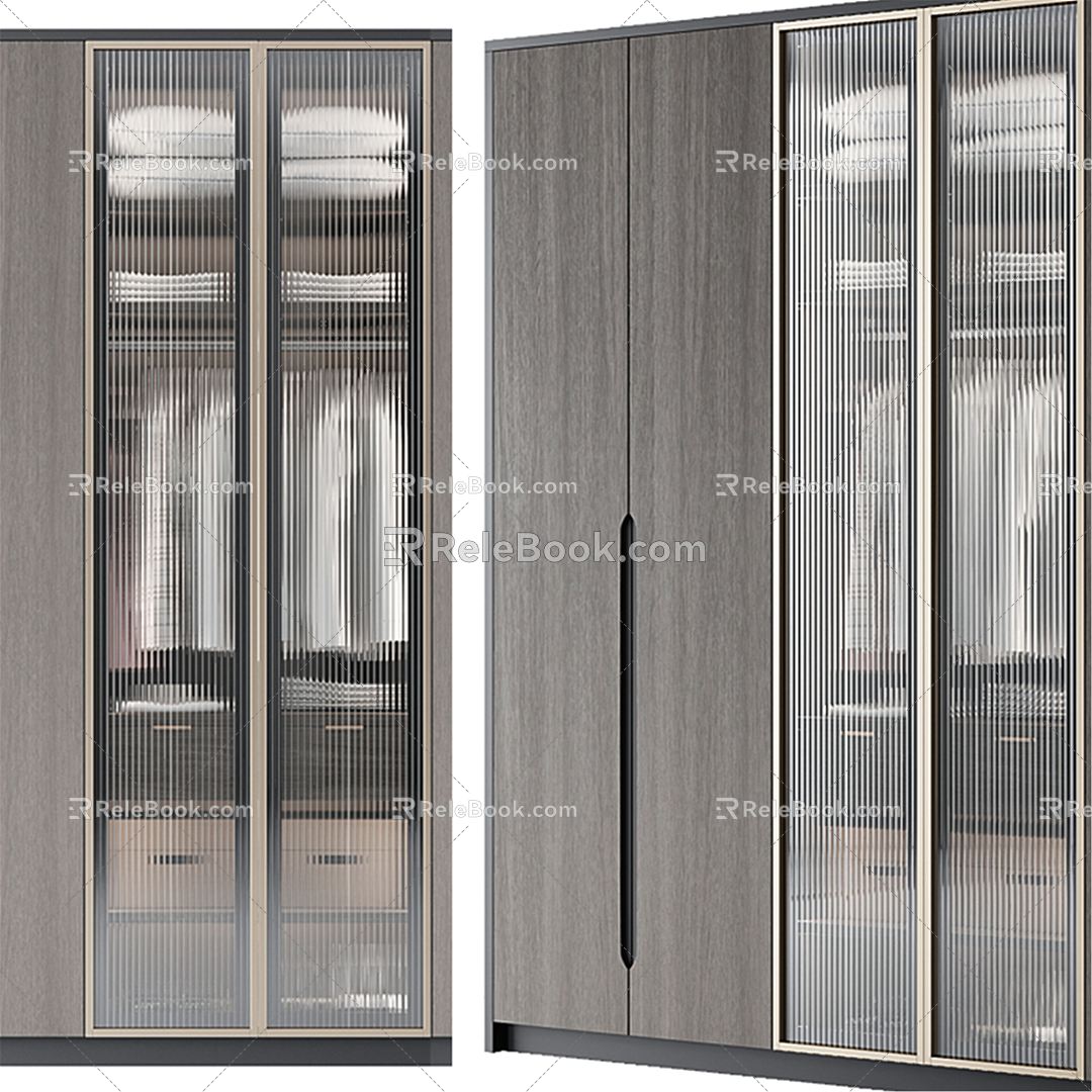 Modern Wardrobe Solid Wood Wardrobe 3d model