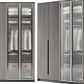 Modern Wooden Wardrobe With Glass Doors And Sliding Design For Storage Space