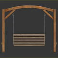 Sturdy Wooden Outdoor Swing With Arch Frame Chain Suspension And Bench Seat