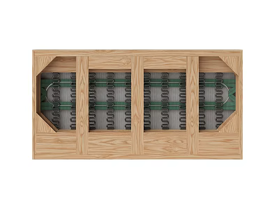 Natural Wood And Stone Decorative Panel Featuring Grid Structure And Smooth Finish 3d model