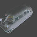 Vintage Silver Gray Classic Sedan With Streamlined Design Front Grille And White Wheels