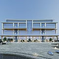 Modern Multi Storey Residential Building With Glass Curtain Walls And Landscaped Gardens