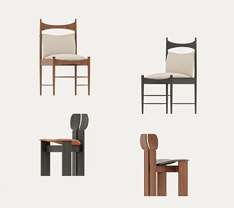 Middle Style Chair Dining Chair 3d model