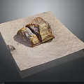 Split Wood Stone Material With Natural Texture And Surface Details On White Paper