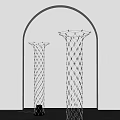 Modern Floor Lamps With Sleek Mesh Structure And Metal Frame Lighting Design 3d model