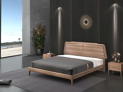 Modern background double bed model