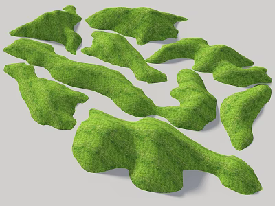 Green Micro Terrain Models With Natural Undulating Shapes For Landscape Design 3d model