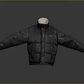 Black Oversized Down Jacket Featuring Fleece Lined Collar And Warm Winter Design 3d model