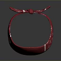 Red Headband With White Floral Patterns And Stripes For Daily Use 3d model
