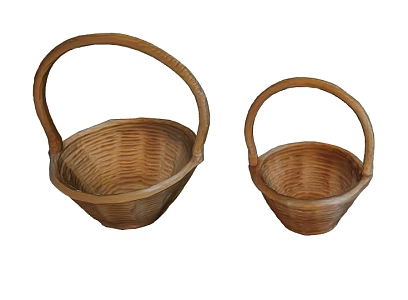Bamboo Basket Bamboo Basket Bamboo Basket Hand Basket 3d model