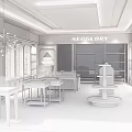 NEDGLORY Store Front With Glass Doors Brick Wall And Modern Interior Display Shelves