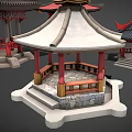 Ancient Architecture Pavilions With Multiple Models Various Roof Styles And Colorful Designs