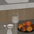 Modern ornaments combination cup candle kitchen utensils fruit 3d model