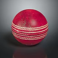 Red Leather Cricket Ball With White Stitching For Professional Sports Matches