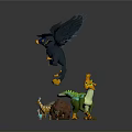 Vibrant Fantasy Animal 3D Models Featuring Mythical Bird Dragon And Small Creatures