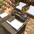 Rooftop Garden Design With Wooden Pergola Climbing Plants Outdoor Seating And Patterned Floor Tiles