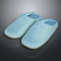 Light Blue Woven Texture Cozy Slippers for Comfortable Indoor Home Wear