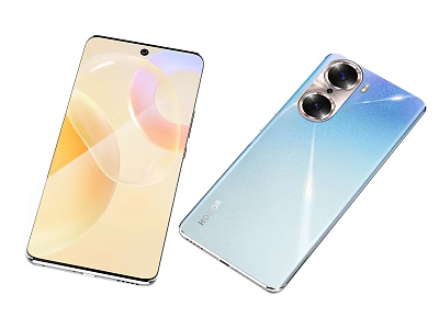 Smartphone with Curved Display and Dual Rear Camera Gradient Back Design 3d model