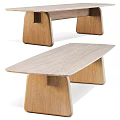 Modern Dining Table With Wooden Legs And Smooth Marble Top Minimalist Design
