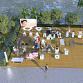 Medical Devices Outdoor Exhibition On Wooden Platform Surrounded By Trees Palm Trees And Product