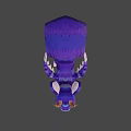 3D Fantasy Game Character With Purple Blue Fur Antler Horns And Dragon Wings