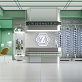 Chizaowandan Store Modern Green Interior With Logo Counter Shelves And Decorative Chairs