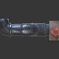 Industrial Metal Pipe Structure With Wooden Box And Red Control Knob