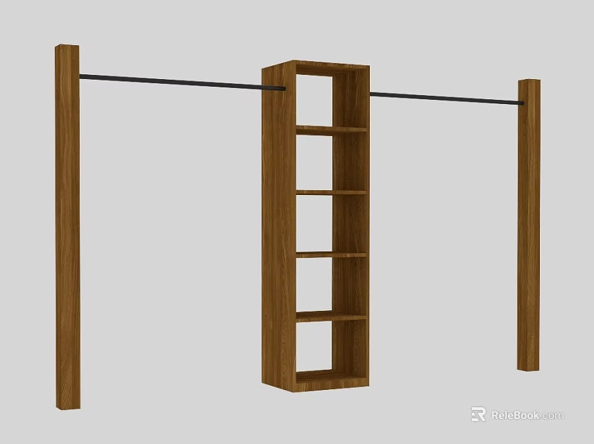 Wooden Display Shelf With Multi Layer Storage For Retail Shop Use 3d model 