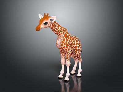 Giraffe Low Model Giraffe African Animal Toy Giraffe Muppet Toy Animal Cartoon Giraffe 3d model