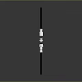 Long Black Staff Weapon Featuring Silver Connecting Parts and Sleek Design