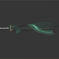 Fantasy Sword Design Featuring Orange Blade And Blue Energy Streams