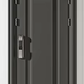 Dark Gray Modern Security Doors With Traditional Handle And Smart Lock Keypad 3d model