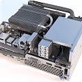 Computer Internal Components with Heatsink Cooling Fan Motherboard and Metal Case