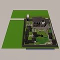 Traditional Chinese Courtyard Garden With Pond Water Lilies Stone Paths Traditional Buildings And Green Plants