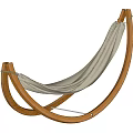 Modern Sculpture Carving With Wooden Frame Hammock Shape And Beige Material