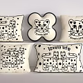 Cute Cartoon Leopard Pillows With Lovely Life Print Square Heart Shaped Black White Decorative Cushions