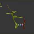 Unique Decorative Plant With Curved Green Stems Lush Leaves and Small Purple Fruits