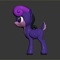 Cute Purple Cartoon Plush Toy With Pink Mane Tail Black Ears Stuffed Animal