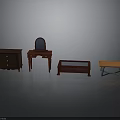 Classic Wooden Furniture Collection Including Dresser Vanity Bench And Side Table