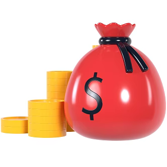 Modern Money Bag Gold Coin Currency Dollar Icon Cartoon Gold Coin 3d model