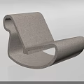 Stylish Modern Lounge Chair With Curved Design And Gray Fabric Upholstery