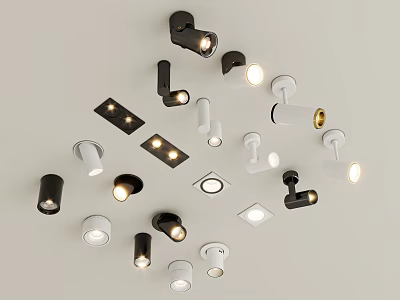 Modern Downlights and Spotlights with Multiple Designs for Home Ceiling Lighting 3d model