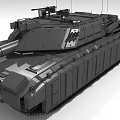 Modern Military Tank With Long Cannon Antennas Heavy Armor And Tracks 3D Rendering
