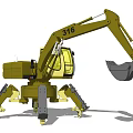 Yellow Functional Excavator 316 With Spider Like Legs And Front Bucket