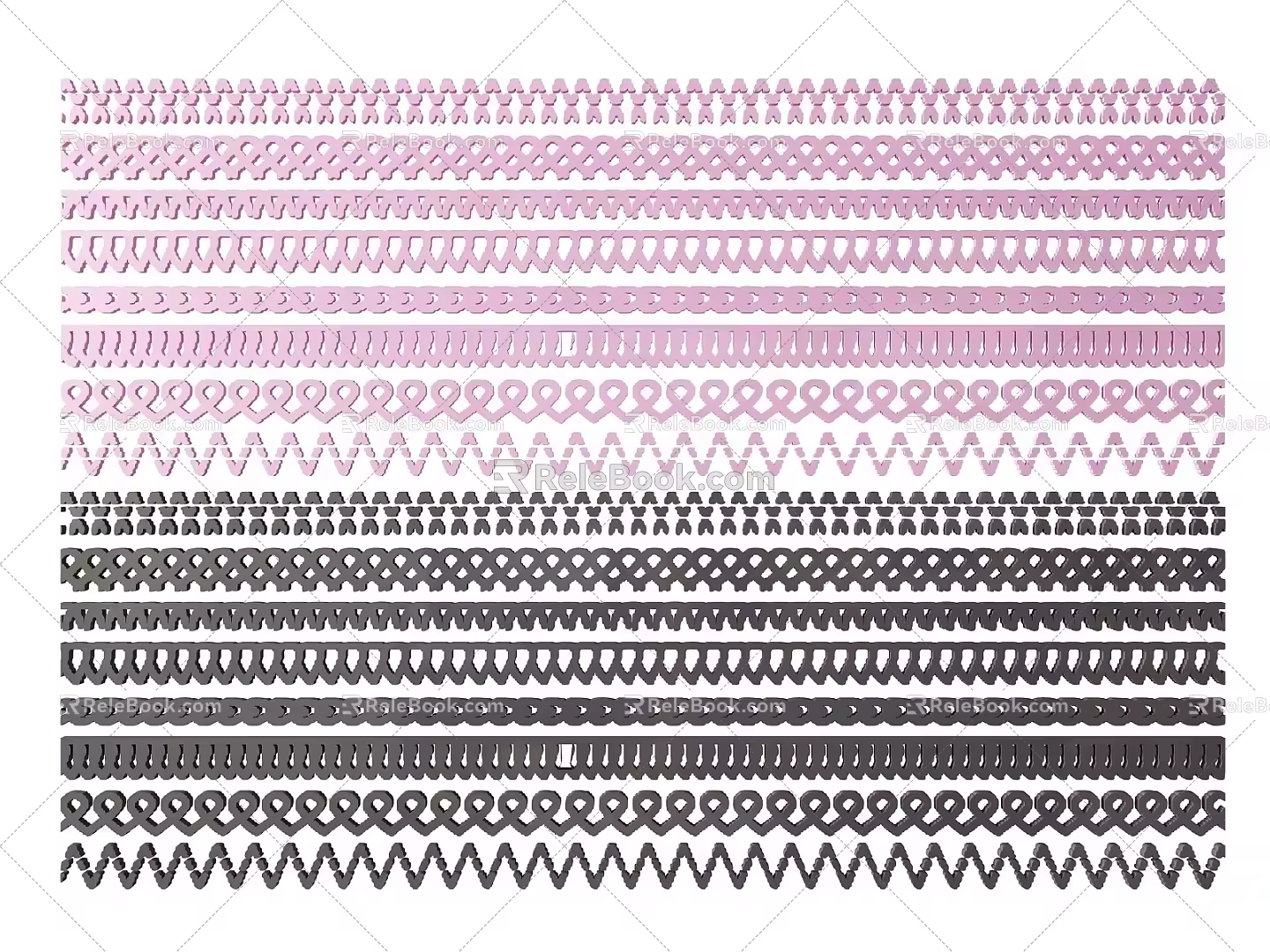 Modern 2D Line Carved Clothing Line Carved Line Corner Line Plaster Line Lattice Window Decorations Geometric Pattern Carved 3d model