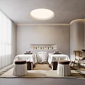 Modern SPA Interior With Massage Tables Stools And Natural Light 3d model