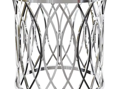 Modern Stylish Metal Dining Table With Geometric Interlaced Frame Design 3d model